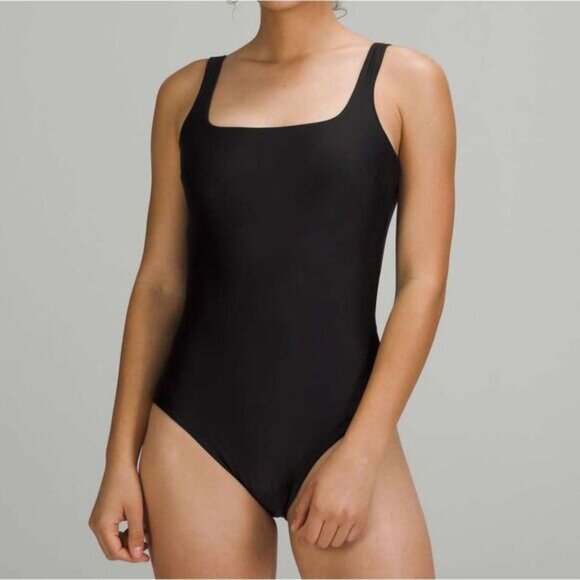 Lululemon Waterside Square-Neck One Piece Black Swimsuit Athletic Size 6 | Small - Picture 13 of 13